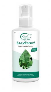 ŠALVIOVÝ sprchovací olej - pri únave a nadmernom potení -100 ml (Je vhodným doplnkom pri telesnej i duševnej únave. Obsiahnuté zložky môžu aktivovať obranyschopnosť organizmu. Šalviový olej je známy optimalizáciou funkcií potných žliaz, čím môže)