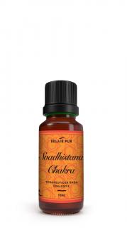 SVADHIŠTANA  (2. čakra) – sakrálna  - 10 ml (zmes esenciálnych olejov: Pelargónia, ylang, anýz, zázvor, grepfruit, pomaranč, jalovec)