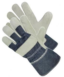 Pracovné rukavice RD-Grey kombinované (Kožené kombinované rukavice z štiepenky)