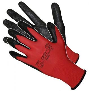 Pracovné rukavice RedNit máčané Nitrile (Nylonové rukavice máčané nitrile)