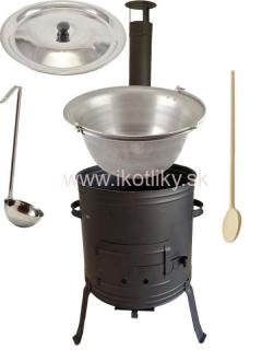 Nerezový kotlík 30L (1,5 mm) + Ohňovzdorná kotlina (Ohňovzdorná kotlina s nerezovým hrubostenným kotlíkom 30L)