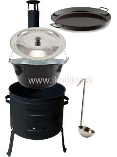Smaltovaný kotlík 20L s kotlinou BASIC + Paella smalt (Smaltovaný kotlík 20L s kotlinou a paella panvicou BASIC)
