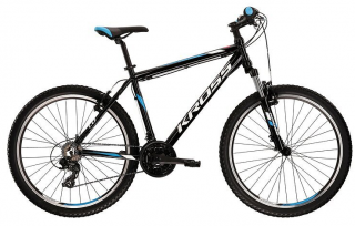 Bicykel KROSS Hexagon 1.0 26&quot; 2023, black/white/blue gloss, S (17&quot;)