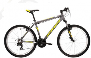 Bicykel KROSS Hexagon 2022 black-white XS (14&quot;) 26&quot; šedá/žltá