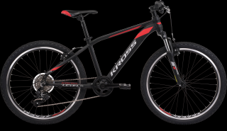 Detský mestský bicykel 24&quot; Kross Level JR 2.0 2022 čierno/červený
