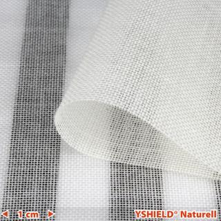 EM tieniaca textília NATURELL šírka 250 cm (Poľopriehľadná, estetická, ekologická bavlnená tkanina na tienenie vyššiefrekvenčného žiarenia)