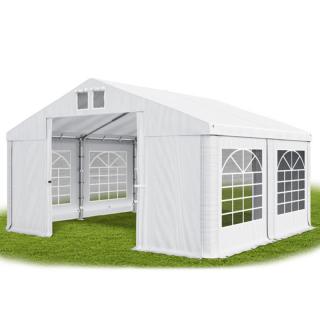 Párty stan (oceľ + pvc) 4x4x2m (PEVNÝ ZÁHRADNÝ STAN - 4m × 4m × 2m / 3,15m)