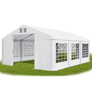 Párty stan (oceľ + pvc) 4x6x2m (PEVNÝ ZÁHRADNÝ STAN - 4m × 6m × 2m / 3,15m)