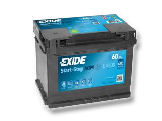 Exide Start-Stop AGM 12V 60Ah 680A EK600