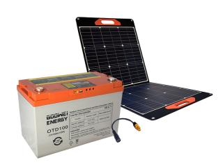 GOOWEI ENERGY set batéria OTD100 (100Ah, 12V) a prenosný solárny panel 100W
