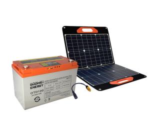 GOOWEI ENERGY set batéria OTD100 (100Ah, 12V) a prenosný solárny panel 60W