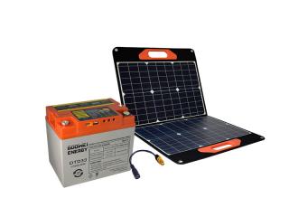 GOOWEI ENERGY set batéria OTD33 (33Ah, 12V) a prenosný solárny panel 60W
