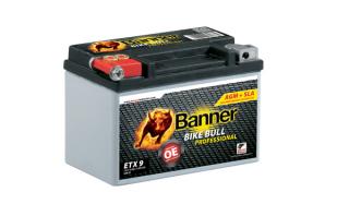 Motobatéria Banner Bike Bull AGM PRO ETX 9, 8Ah, 12V (YTX9-BS)