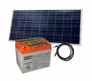 Set batéria GOOWEI ENERGY OTD33 (33Ah, 12V) a solárny panel Victron Energy 115Wp/12V