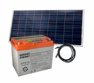 Set batéria GOOWEI ENERGY OTD75 (75Ah, 12V) a solárny panel Victron Energy 115Wp/12V