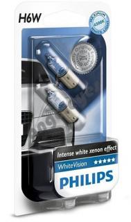 Žiarovky Philips H6W White Vision Xenon, 2 kusy