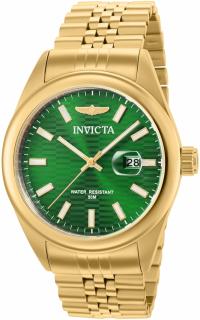 Invicta 38414 (Hodinky Invicta 38414 Aviator Quartz Green Dial Men's Watch)