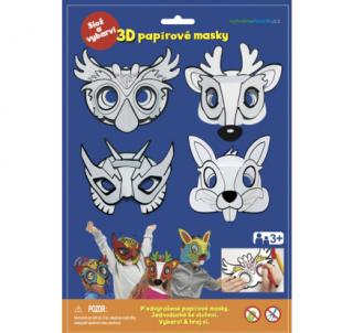 3D Karnevalové masky 4ks - Sova, jeleň, králiček, superhrdina