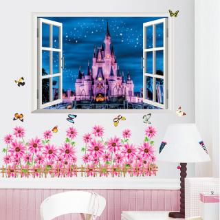 3D samolepka na stenu  Pohľad z okna Princess Castle