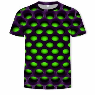 3D tričko ilúzie kolieska zelené