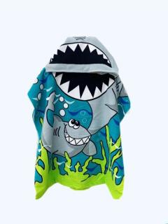 Detský plážový uterák Poncho Shark