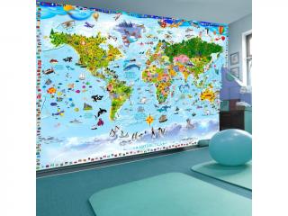 Fototapeta - World Map for Kids