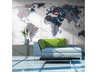 Fototapeta - World map on the wall