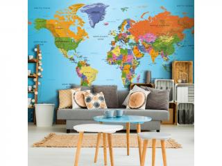 Samolepiaca fototapeta - World Map: Colourful Geography