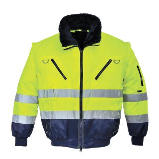 PJ50 Hi-Vis Pilot vetrovka 3v1 Žlto/modrá (Reflexná bunda 3v1)