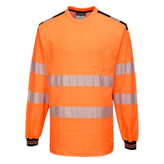 PW3 Hi-Vis Tričko dlhý rukáv Oranžová-čierna