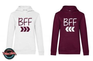 Mikiny BFF white/burgundy