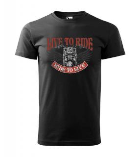 Motorkárske tričko s potlačou Live to ride