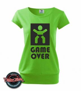 Tehotenské tričko s nápisom Game over