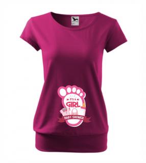 Tehotenské tričko s nápisom It´s a GIRL, baby shower