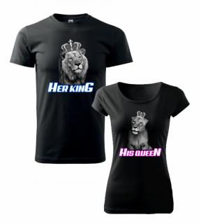 Tričká pre pár King Lion &amp; Queen Lioness