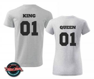 Tričká s potlačou pre páry King 01 &amp; Queen 01
