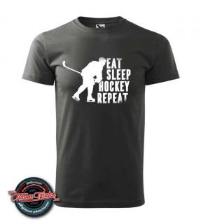 Tričko Eat, sleep, hockey, repeat