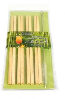 Bambusová brčka 8 ks s kartáčkem
