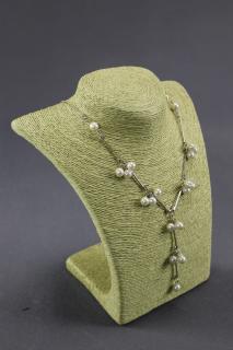 Dekolt na šperky provázkový 22cm zelený ELEMENTRIX (A-9ZEL)