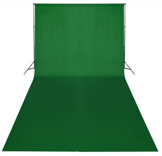 Fotografické textilné pozadie zelené green screen - zamat 1,8x2,8m (PZZ18X)