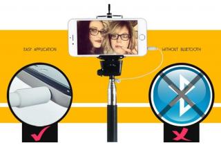 Selfie monopod s káblom a držiakom ELEMENTRIX (TRW2-B+DT1)