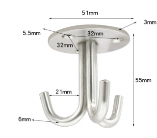 Stropní hák trojitý s deskou (HKS1)