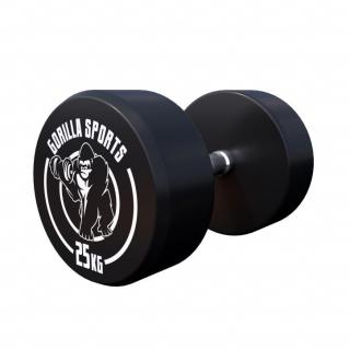 Gorilla Sports Jednoručné činky čierno/biele, 2 x 25 kg