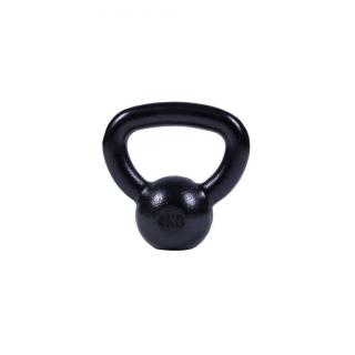 Gorilla Sports Kettlebell činka, liatinová, čierna, 4 kg