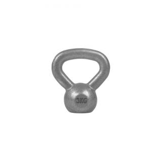 Gorilla Sports Kettlebell činka, liatinová, sivá, 3 kg