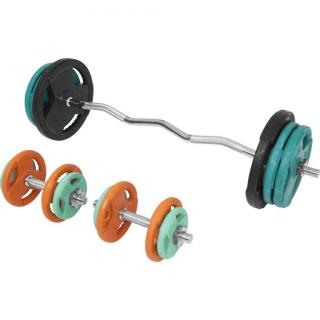 Gorilla Sports Set nakladacích tyčí + závažia, 70 kg