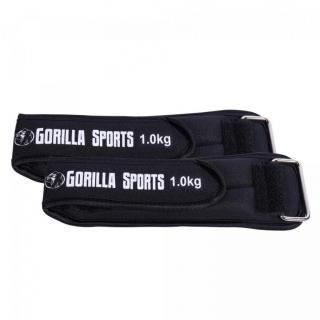 Gorilla Sports Záťažové manžety, čierne, 2 x 1 kg