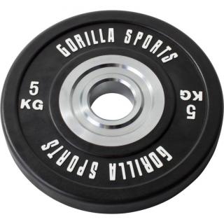 Gorilla Sports Záťažový kotúč, pogumovaný, 5 KG