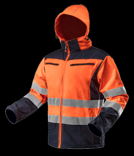 Softshellová reflexná mikina NEO VISIBILITY oranžová (Softshellová bunda NEO, mikina s vysokou viditeľnosťou)
