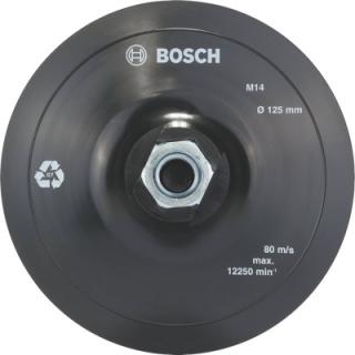 Tanier s velkronovou vrstvou Bosch na brúsne listy, 125 mm - 2608601077 (Tanier Bosch na upínanie papierových brúsnych listov velkronovým upínaním.  Priemer mm: 125.0 Závit príruby: M 14)
